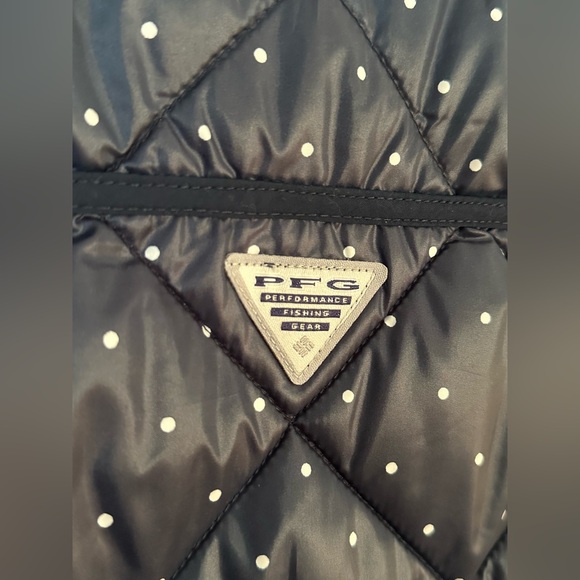 Columbia PFG Harborside Diamond Quilted Vest Polka Dot Womens Size Medium - Picture 6 of 6